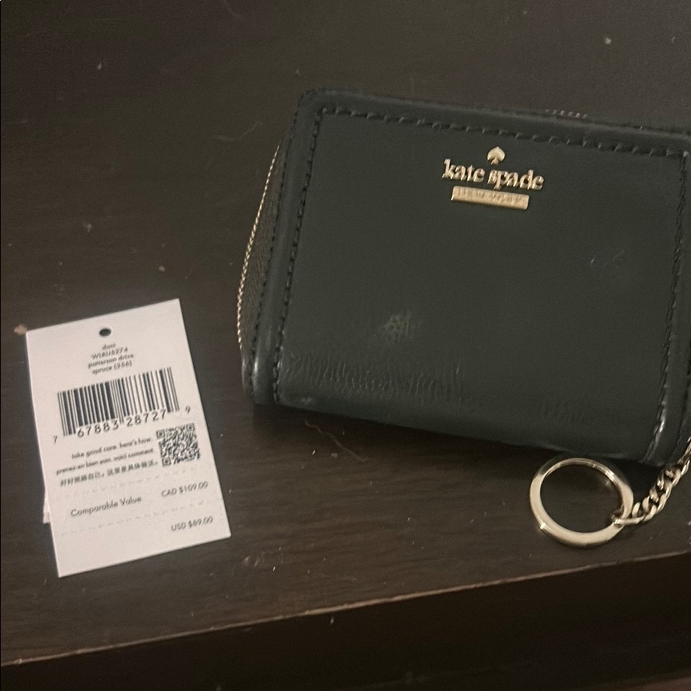 Kate Spade Black Leather Keychain Wallet